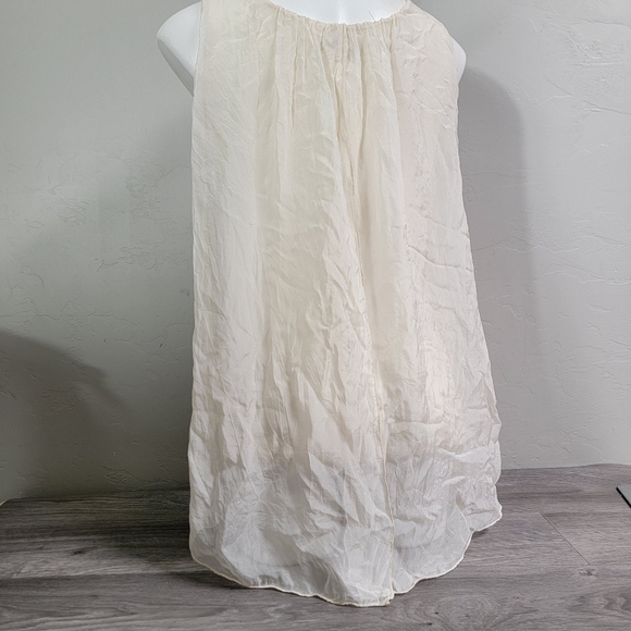 Bella Umbra Cream Tank Top Silk Asymetrical Size S Lightweight‎ Breezy Waterfall - Picture 9 of 12